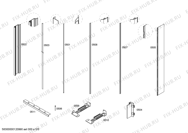 Схема №2 FIN24P30 с изображением Поднос для холодильника Bosch 00663008