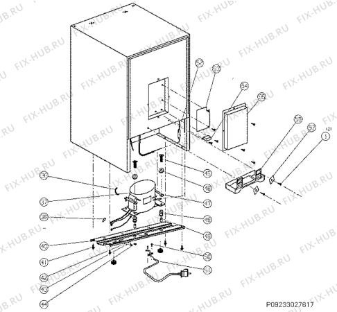 Взрыв-схема холодильника Zanussi ZRW110N - Схема узла Cooling system 017