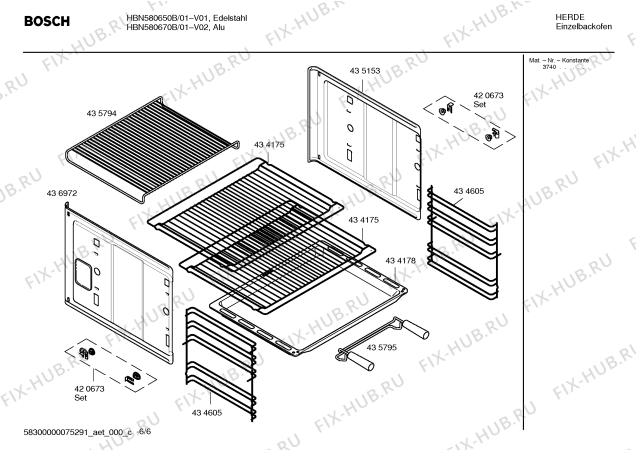 Схема №3 HBN580670B с изображением Информационная папка для плиты (духовки) Bosch 00588116