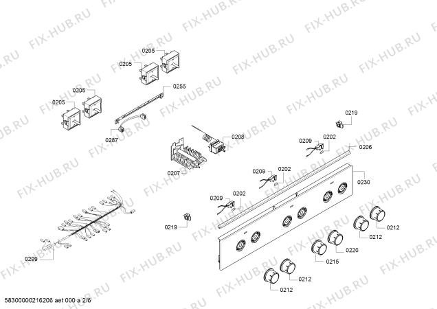 Взрыв-схема плиты (духовки) Bosch HKA050020Q - Схема узла 02