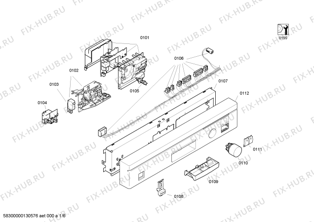 Схема №4 SE25A562 с изображением Панель для посудомоечной машины Siemens 00435488