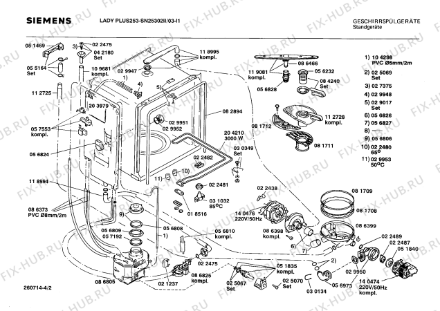 Схема №3 SN25307II с изображением Панель для электропосудомоечной машины Siemens 00270239