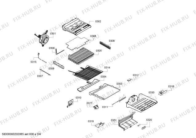 Взрыв-схема холодильника Bosch KGN49AI30G Bosch - Схема узла 03