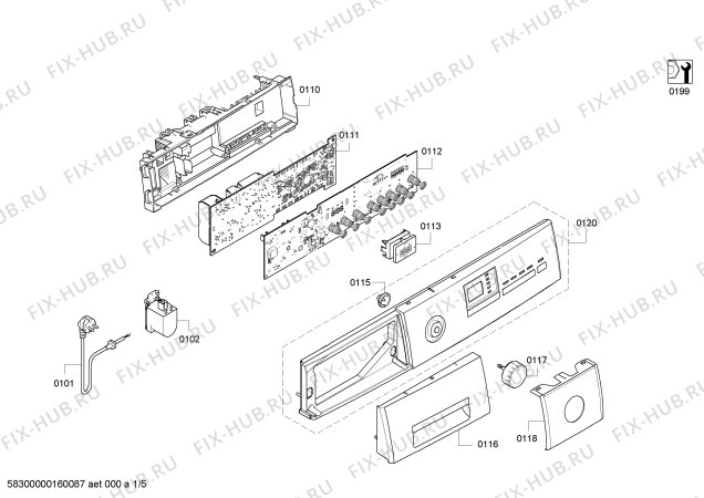 Схема №5 WM12Q468EE IQ 500 varioperfect с изображением Оконный шарнир для стиралки Siemens 00703331