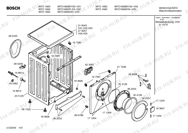 Схема №2 WFD1660PL BOSCH WFD 1660 с изображением Инструкция по эксплуатации для стиралки Bosch 00581487