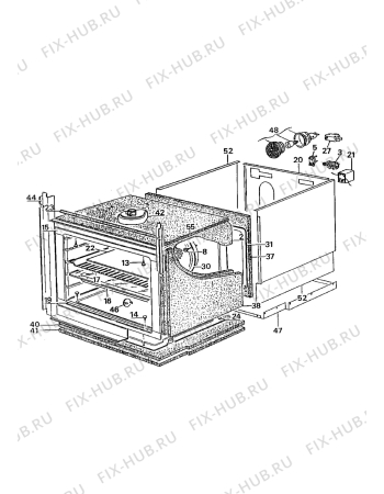 Взрыв-схема плиты (духовки) Electrolux CO1285P1 - Схема узла Internal panels