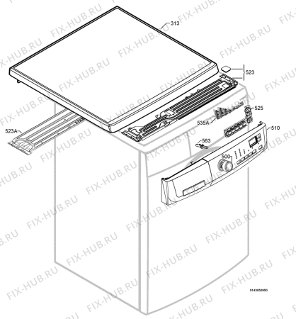 Взрыв-схема стиральной машины Zanussi ZWF14581 - Схема узла Command panel 037