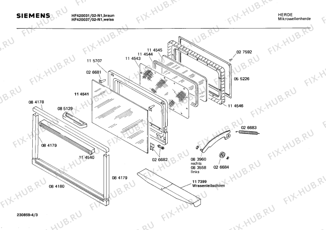 Схема №3 HF430051 с изображением Панель для микроволновки Bosch 00114563