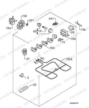 Взрыв-схема плиты (духовки) Electrolux EKG6013 - Схема узла Electrical equipment 268