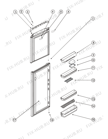 Взрыв-схема холодильника Indesit T14R (F039228) - Схема узла