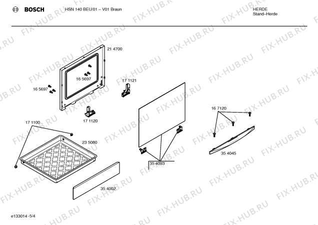 Взрыв-схема плиты (духовки) Bosch HSN140BEU - Схема узла 04