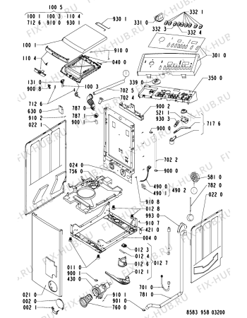 Схема №1 WATE AKTIV 1200 с изображением Декоративная панель для стиральной машины Whirlpool 481245212207