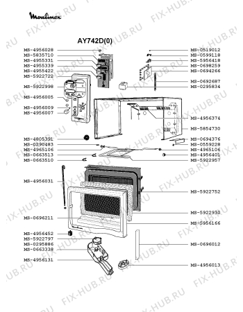 Взрыв-схема микроволновой печи Moulinex AY742D(0) - Схема узла IP002302.2P3