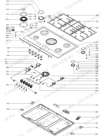 Схема №1 G961AX1 (273242, P9S) с изображением Рассекатель для плиты (духовки) Gorenje 367186