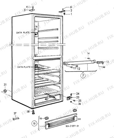 Взрыв-схема холодильника Electrolux AR3912W - Схема узла C10 Cabinet