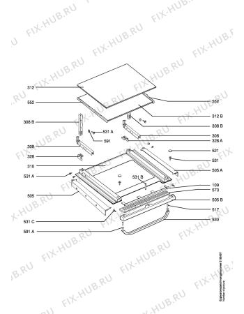 Взрыв-схема плиты (духовки) Aeg CB81405-M2 - Схема узла Door 003