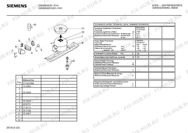 Взрыв-схема холодильника Siemens GS30S02 - Схема узла 02