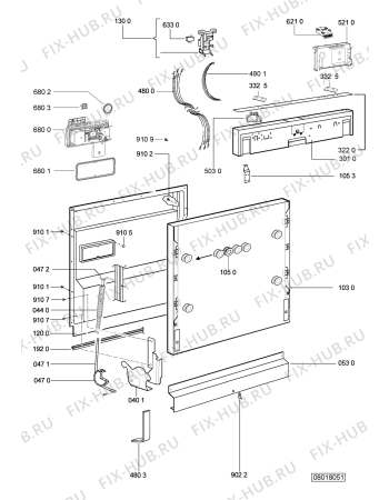 Взрыв-схема посудомоечной машины Indesit ADG7780WP1 (F091656) - Схема узла