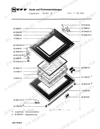 Взрыв-схема плиты (духовки) Neff 1113948504 1394/841OF - Схема узла 04
