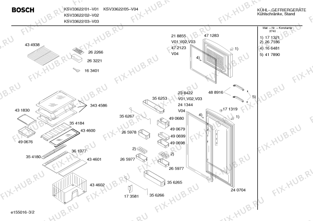 Взрыв-схема холодильника Bosch KSV33622 - Схема узла 02