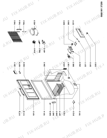 Схема №1 CM 3728 / CO 5000 с изображением Дверка для холодильной камеры Whirlpool 481241610779