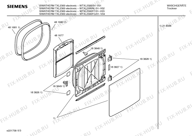 Схема №2 WTXL2300NL SIWATHERM TXL2300 electronic с изображением Панель управления для сушильной машины Siemens 00362909