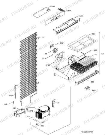 Взрыв-схема холодильника Privileg 445172_41372 - Схема узла Cooling system 017