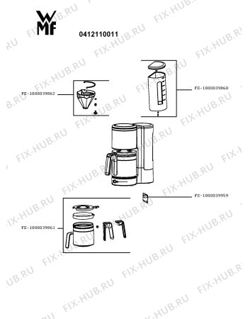 Схема №1 0412070011 с изображением Сосуд для кофеварки (кофемашины) Seb FS-1000039860