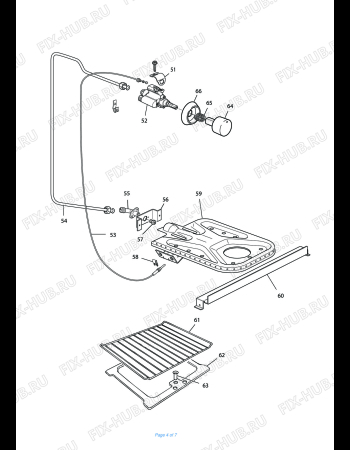 Взрыв-схема плиты (духовки) DELONGHI PGC 554 GN S I - Схема узла 4