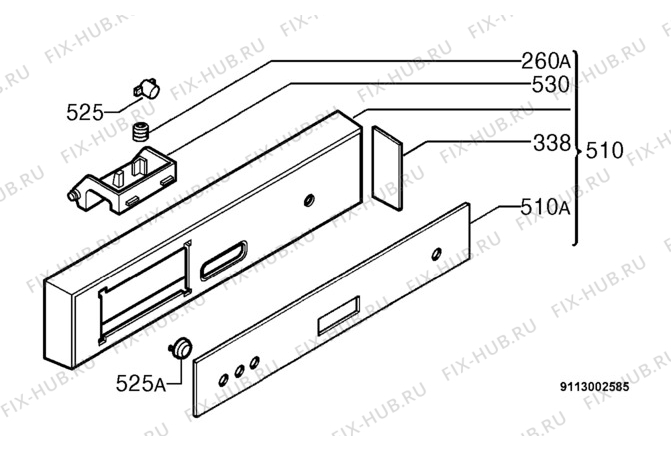 Взрыв-схема посудомоечной машины Juno JSI3340W - Схема узла Command panel 037