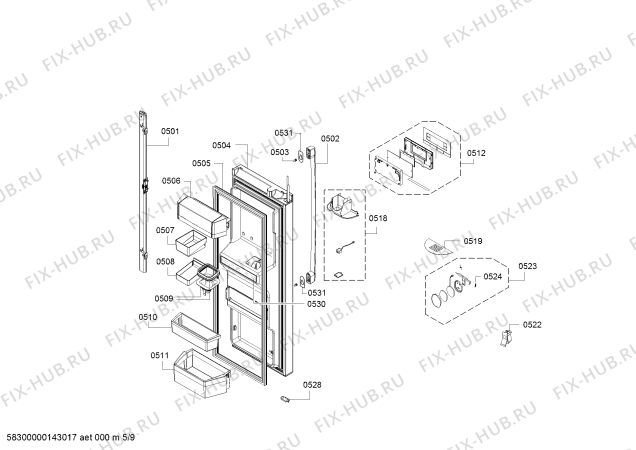 Схема №6 B26FT70SNS с изображением Испаритель для холодильной камеры Bosch 00684331