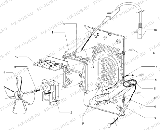 Взрыв-схема микроволновой печи Gorenje BM2120AX (246150, ED18NB1) - Схема узла 02