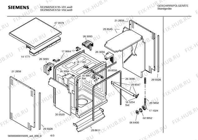 Взрыв-схема посудомоечной машины Siemens SE25M252EX - Схема узла 03