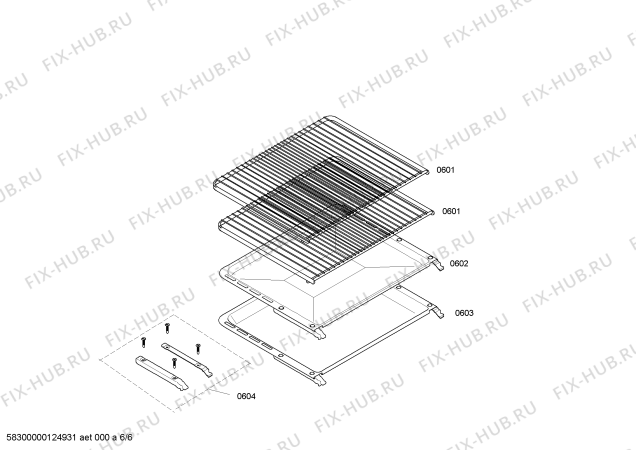 Взрыв-схема плиты (духовки) Bosch HBN634521F - Схема узла 06