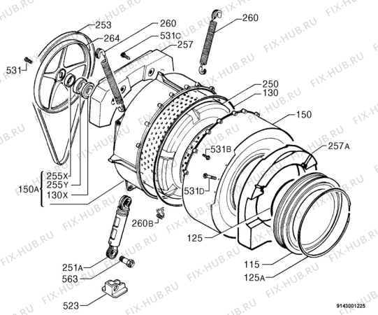 Взрыв-схема стиральной машины Far L15080 - Схема узла Functional parts 267