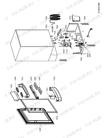Схема №2 AFB635 (F091241) с изображением Наставление для холодильной камеры Indesit C00346643
