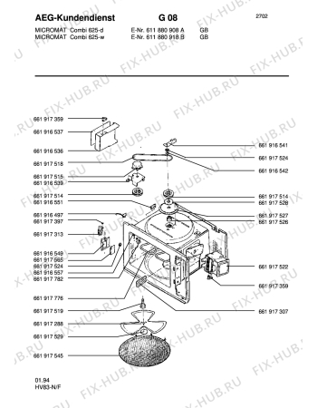 Взрыв-схема микроволновой печи Aeg MC COMBI 625-D/GB - Схема узла Section4