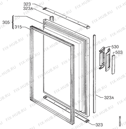 Взрыв-схема холодильника Electrolux EU6320P - Схема узла Door 003