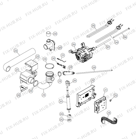 Взрыв-схема стиральной машины Gorenje PW5 valve with door BE   -Stainless #308640911 (900003552, WMC55BE) - Схема узла 02