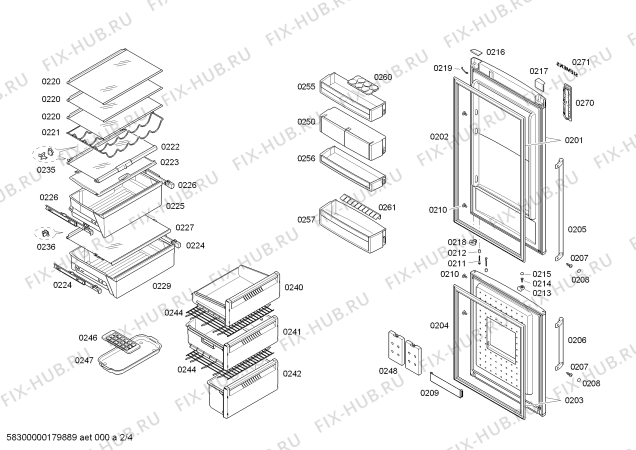 Схема №2 KG49NAI22 с изображением Chiller-зона для холодильника Siemens 11016491