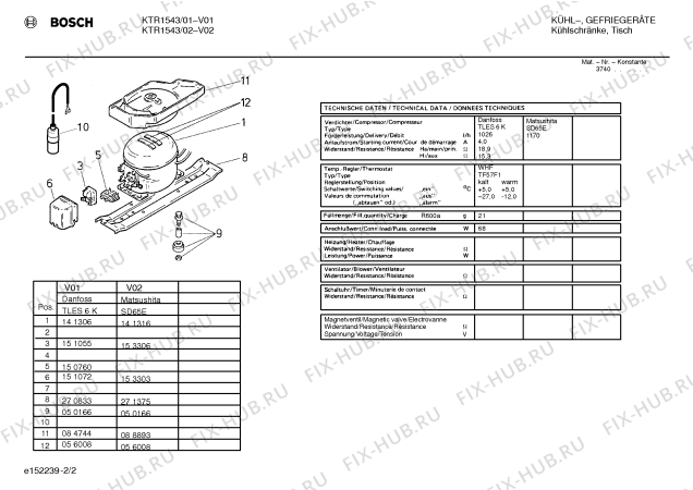 Взрыв-схема холодильника Bosch KTR1543 - Схема узла 02