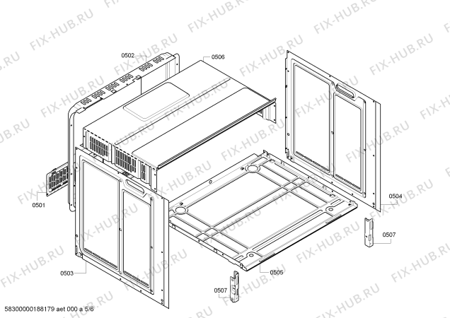 Взрыв-схема плиты (духовки) Bosch HBN331E0GB Bosch - Схема узла 05