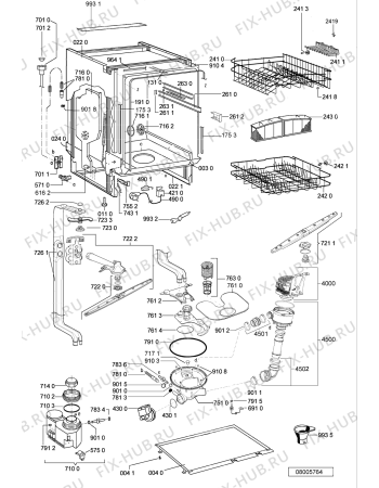 Схема №1 WW 53 SC с изображением Панель для посудомойки Whirlpool 480140102445