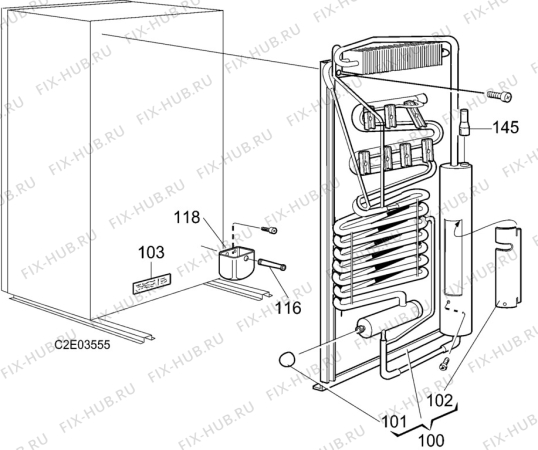 Взрыв-схема холодильника Electrolux RM2453 - Схема узла C20 Cold, User manual E