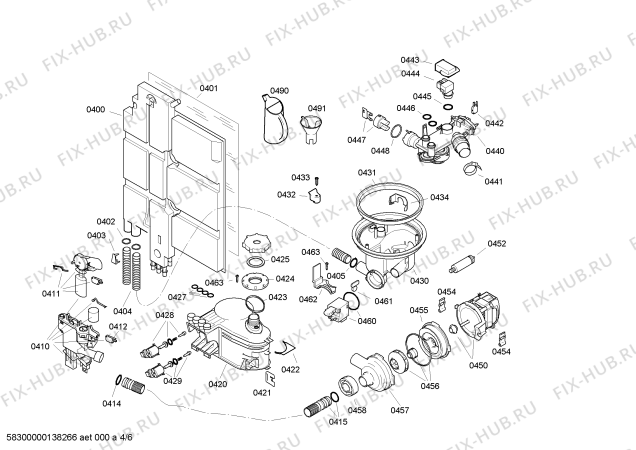 Взрыв-схема посудомоечной машины Bosch SRV53M03SK - Схема узла 04