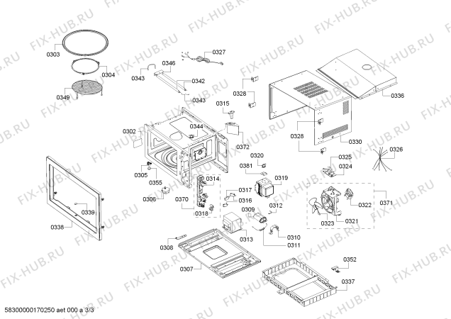 Схема №3 H56G20N0GB с изображением Панель управления для свч печи Bosch 00745532