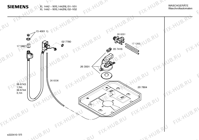 Схема №3 WXL1442NL XL 1442 с изображением Инструкция по установке и эксплуатации для стиралки Siemens 00590283