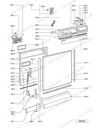 Схема №2 GSFS 4551 WS с изображением Мини-ручка для посудомоечной машины Whirlpool 481241029051