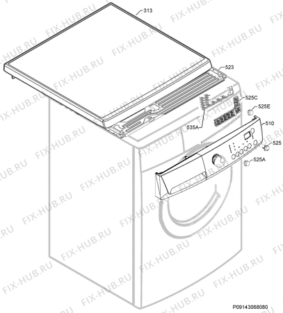 Взрыв-схема стиральной машины Zanussi ZWH7160P - Схема узла Command panel 037