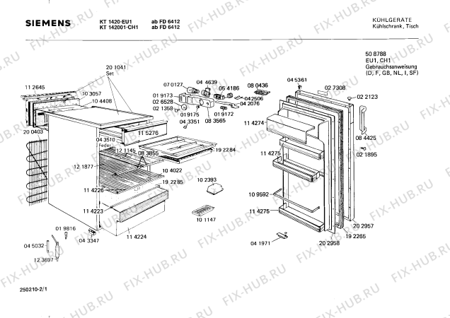 Схема №1 KT1420 с изображением Клапан для холодильника Siemens 00115276